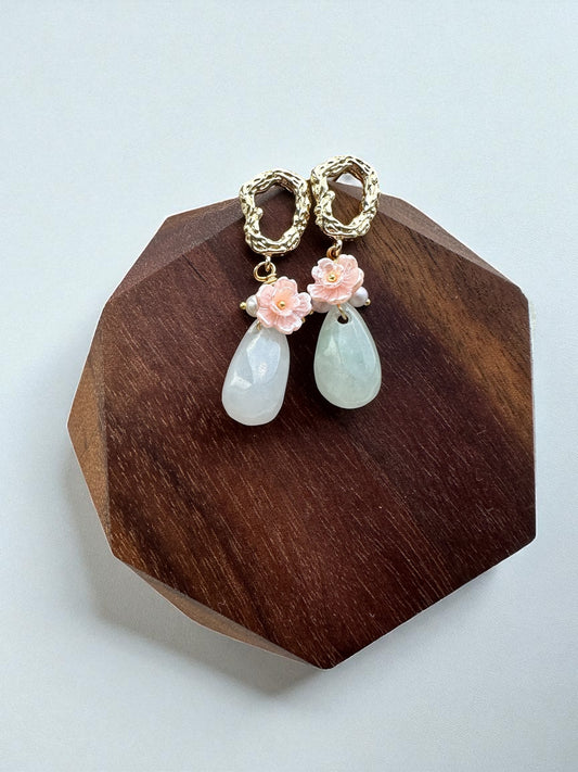 Teardrop Jadeite Earring Studs