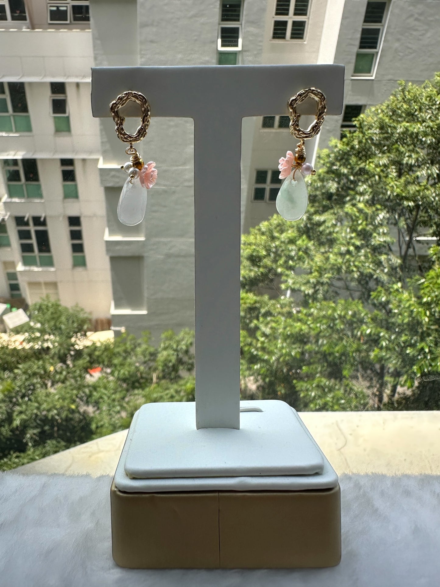 Teardrop Jadeite Earring Studs