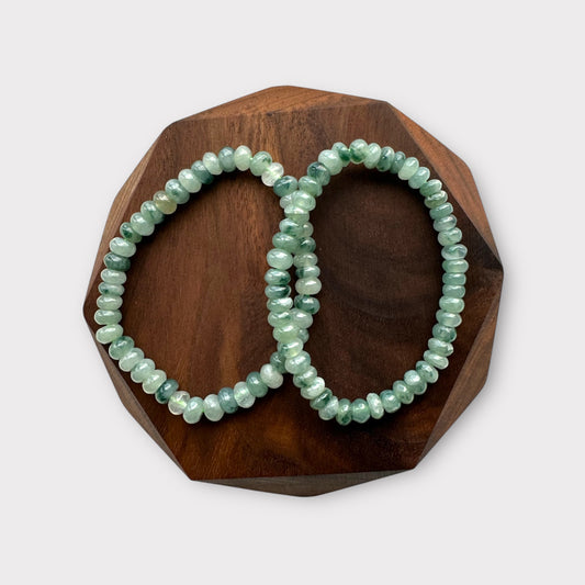Green Abacus Jadeite Bead Bracelet