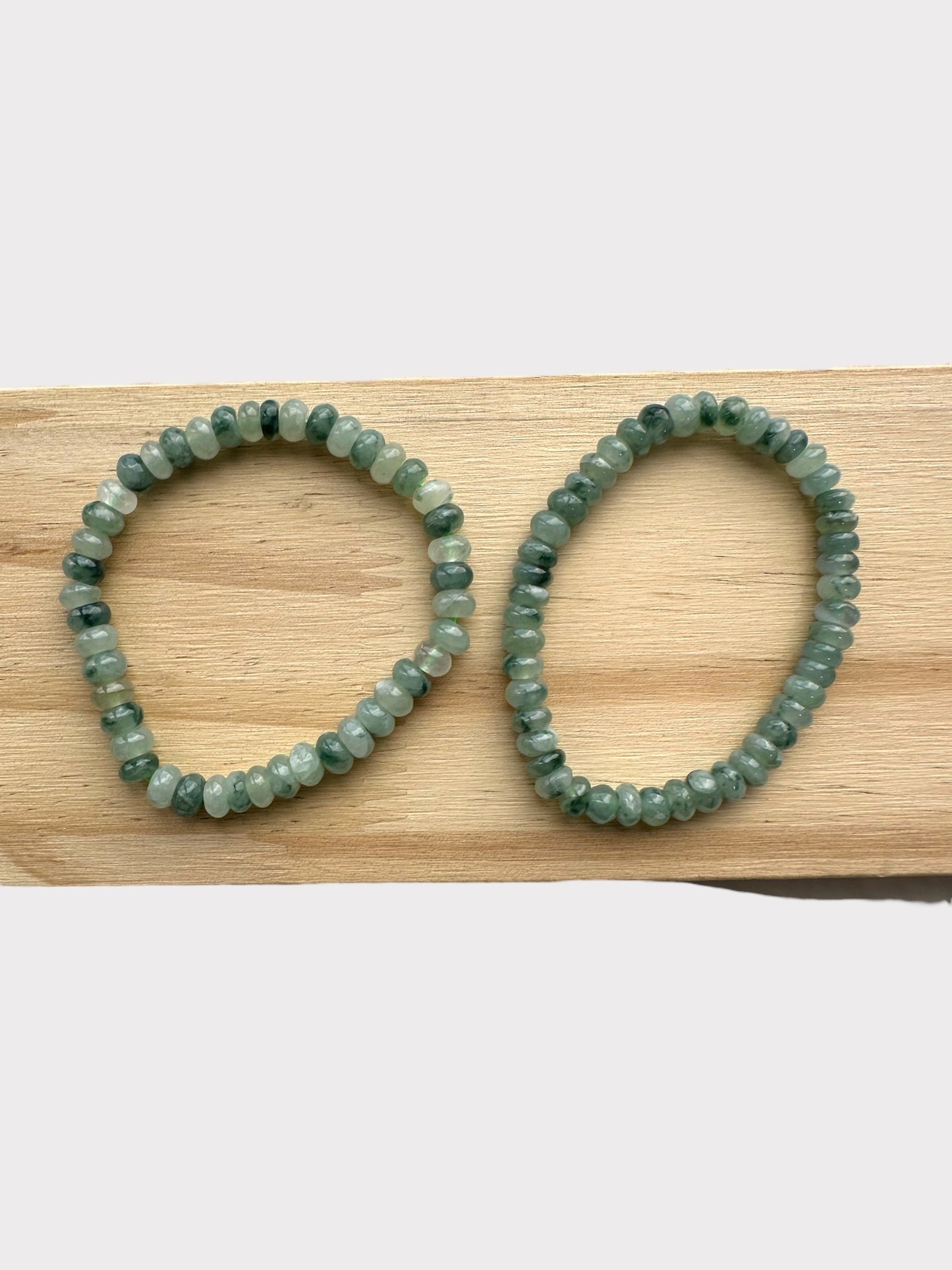 Green Abacus Jadeite Bead Bracelet