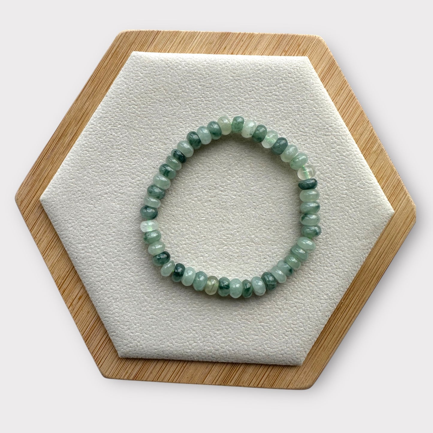 Green Abacus Jadeite Bead Bracelet
