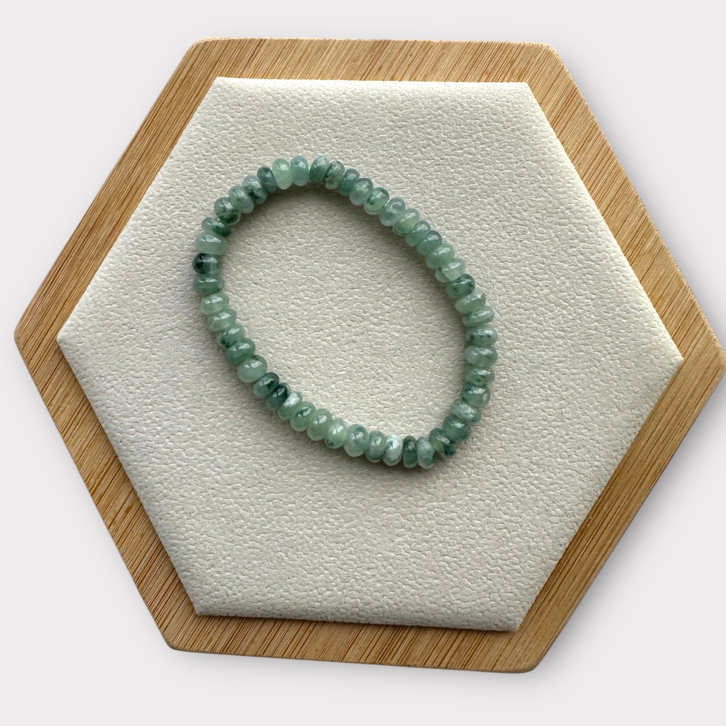 Green Abacus Jadeite Bead Bracelet