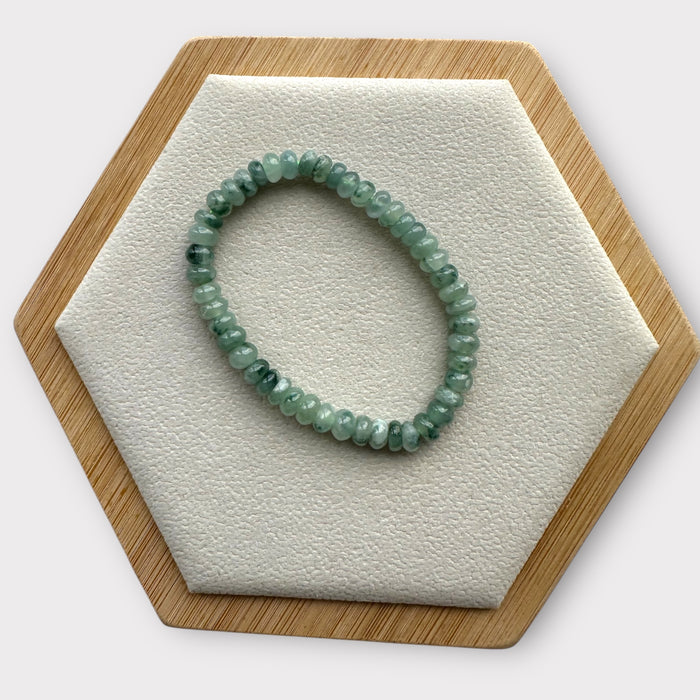 Green Abacus Jadeite Bead Bracelet