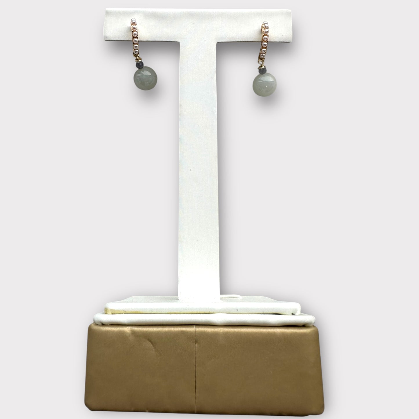 Pearls Jadeite Earring Studs