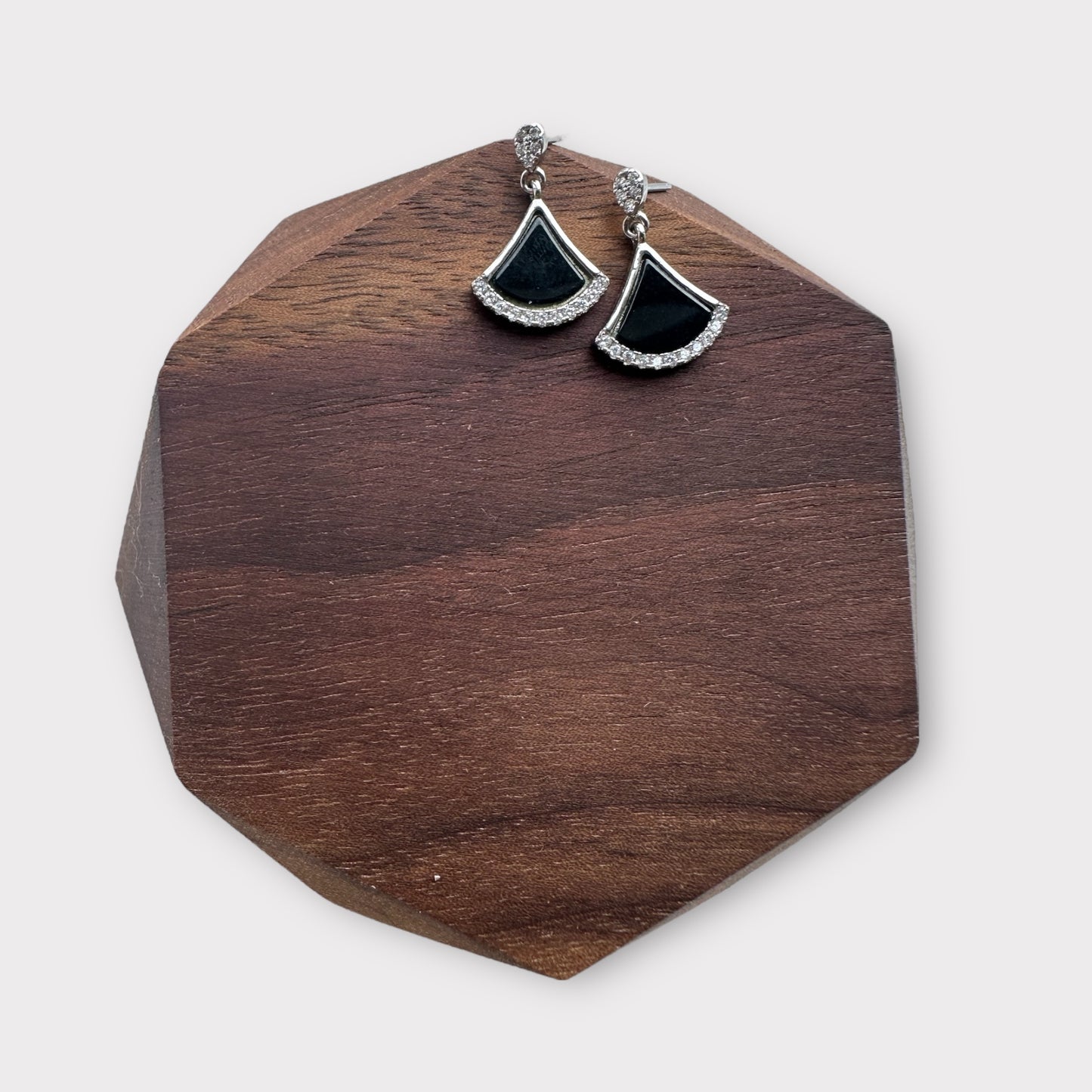 Omphacite Triangle Jadeite Earring Studs