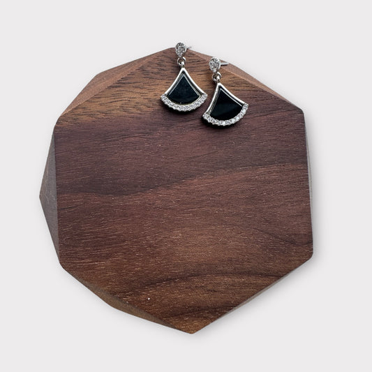 Omphacite Triangle Jadeite Earring Studs