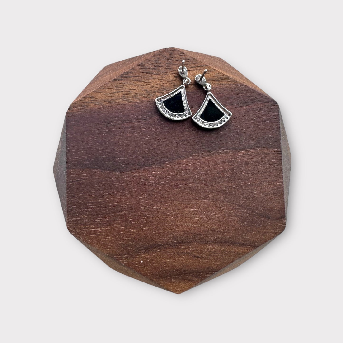 Omphacite Triangle Jadeite Earring Studs