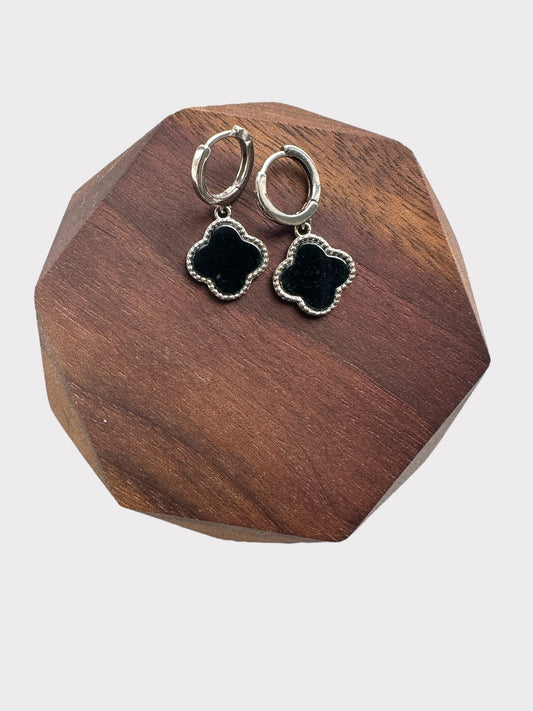 Omphacite Clover Jadeite Earring Huggies