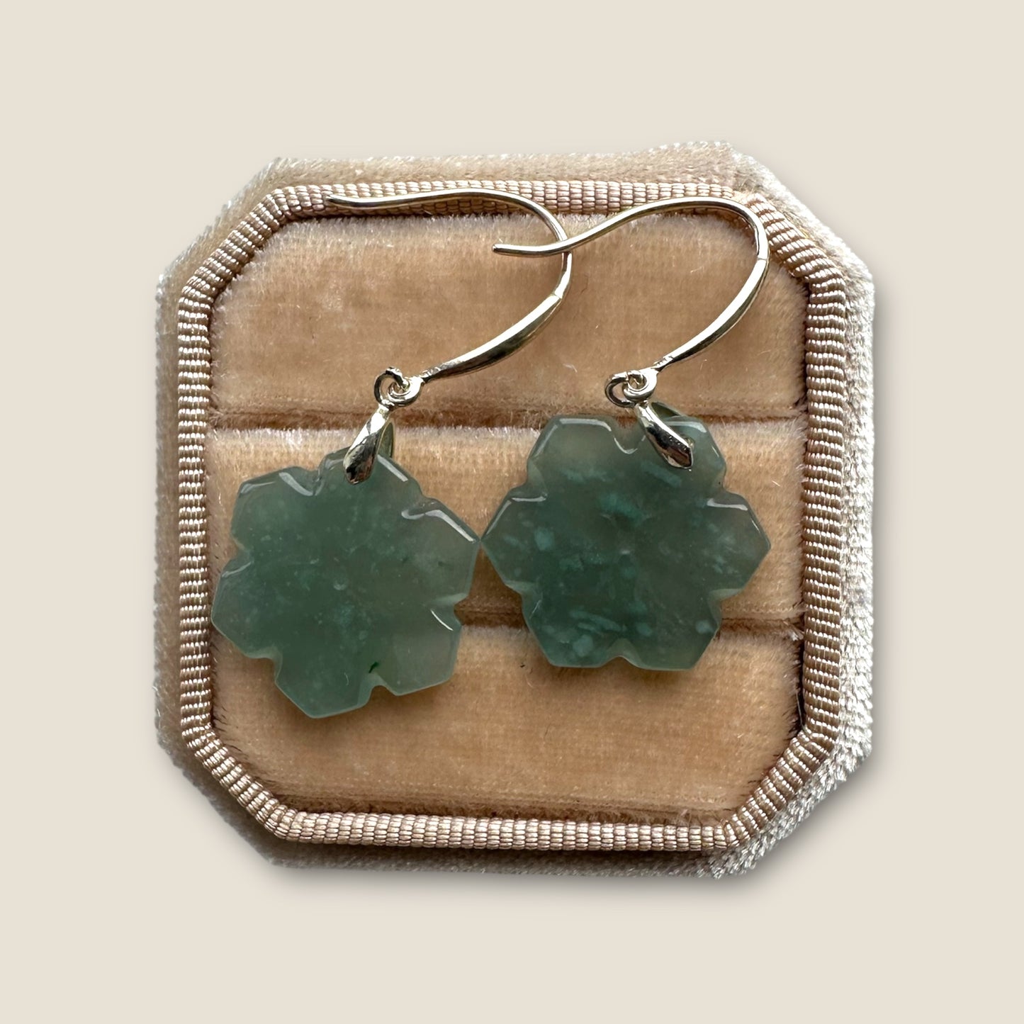 Snowflake Jadeite Earring Hooks