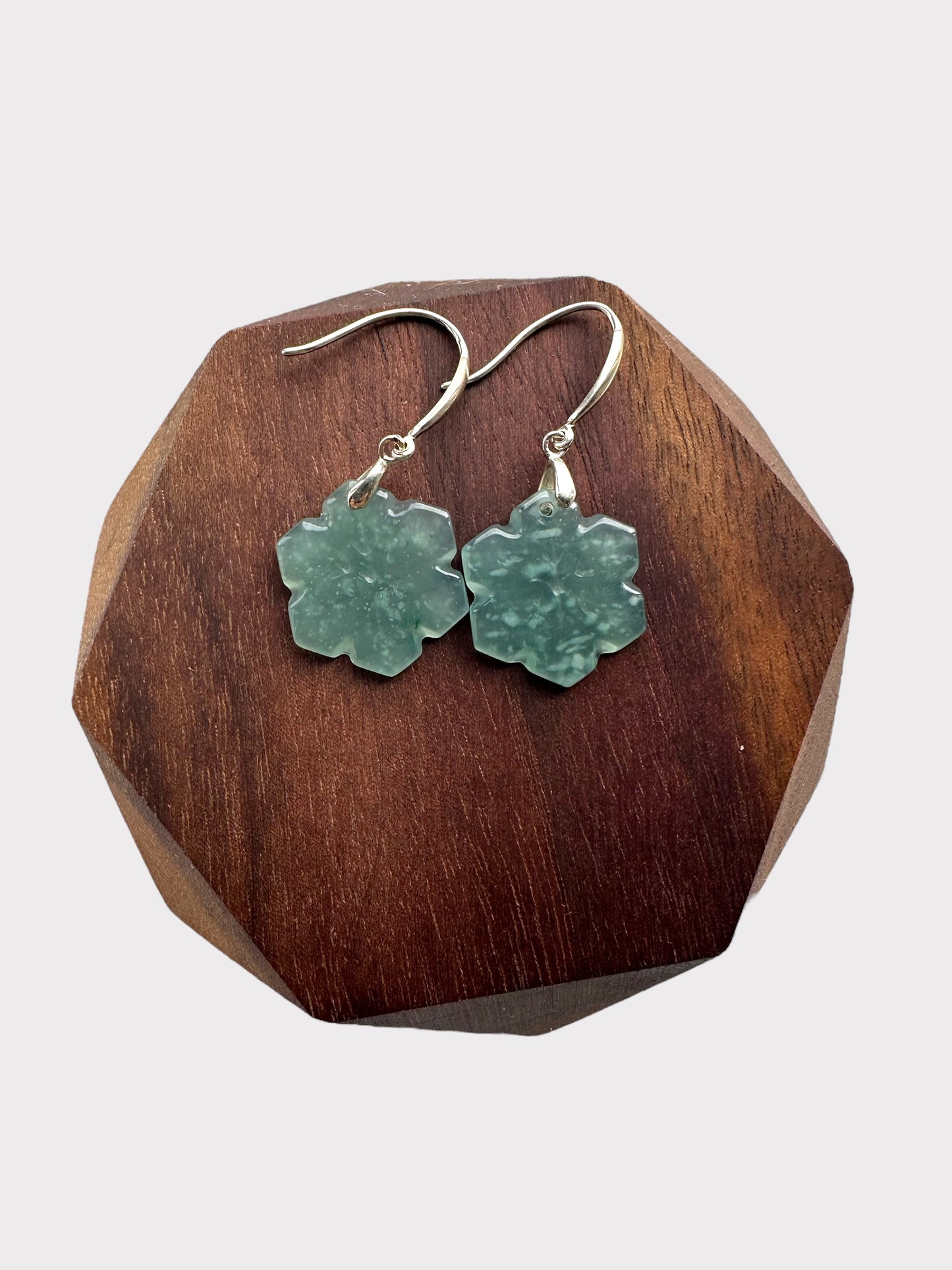 Snowflake Jadeite Earring Hooks