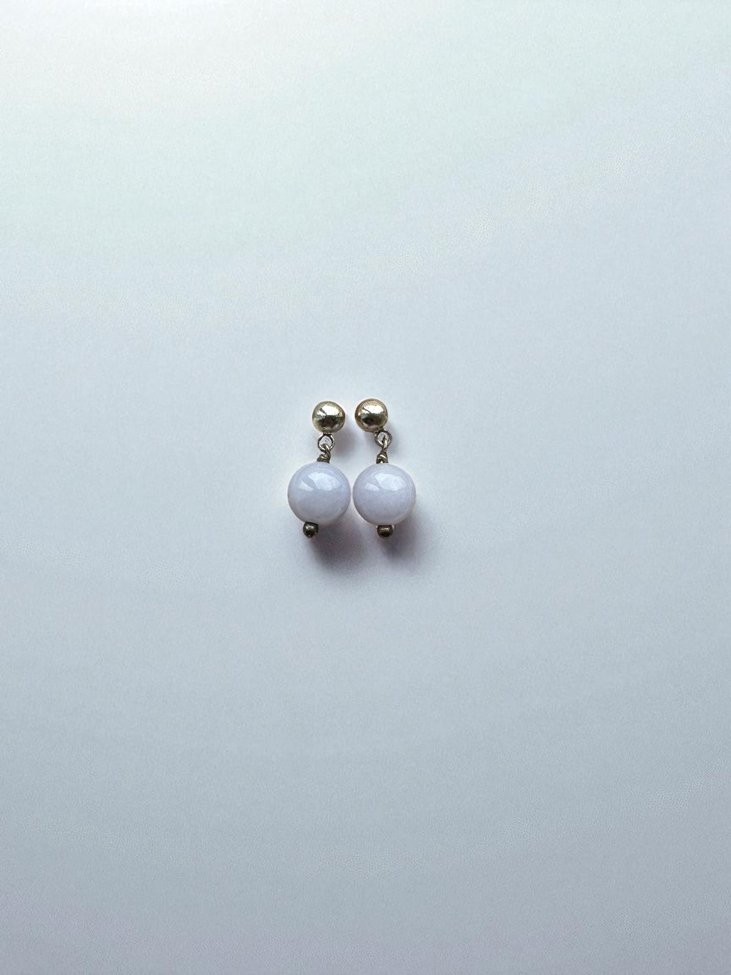 Dainty Purple Jadeite Ball Earring Studs