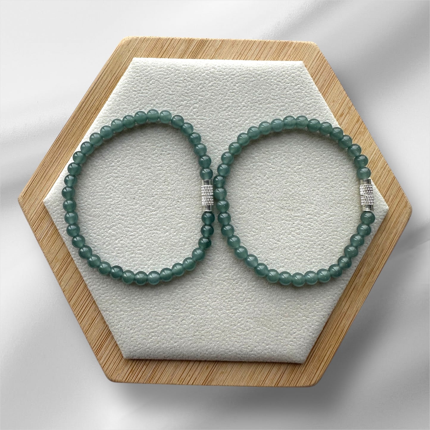Blue Jadeite Bead Bracelet