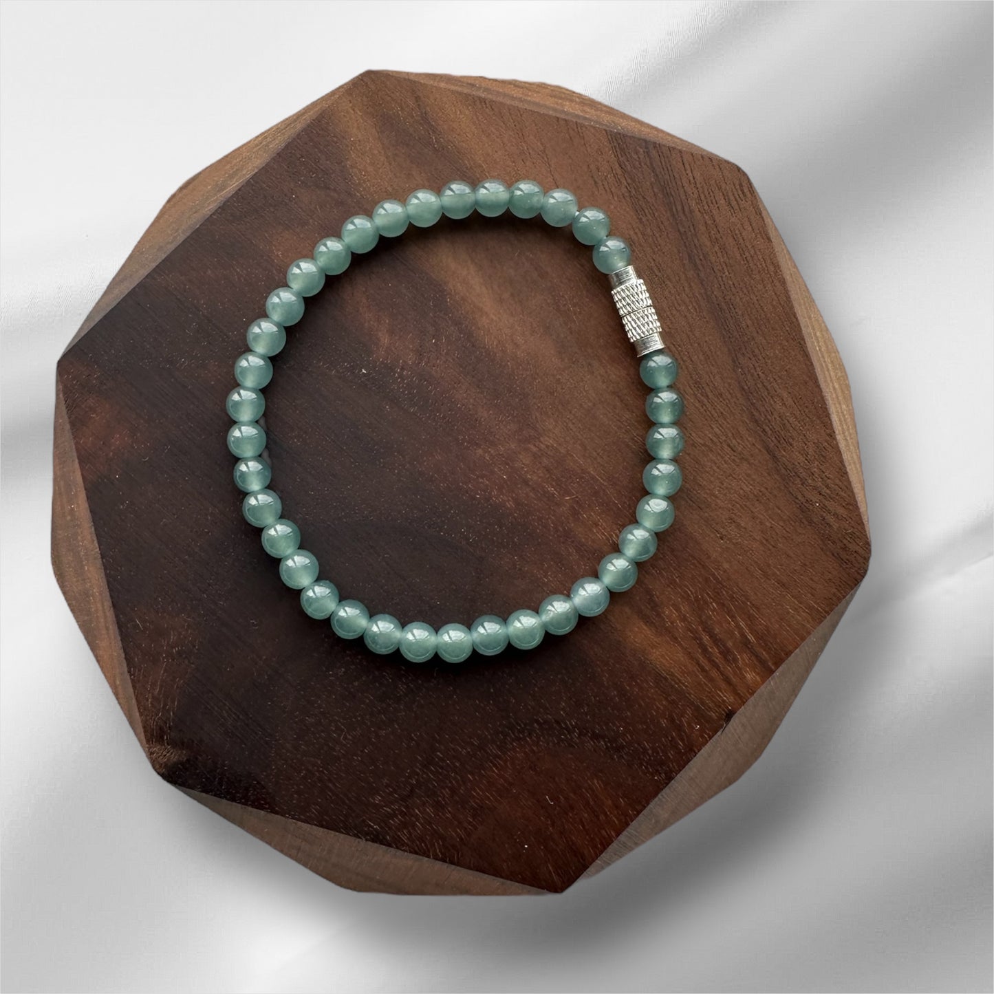 Blue Jadeite Bead Bracelet