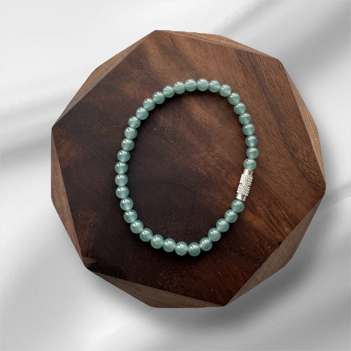 Blue Jadeite Bead Bracelet
