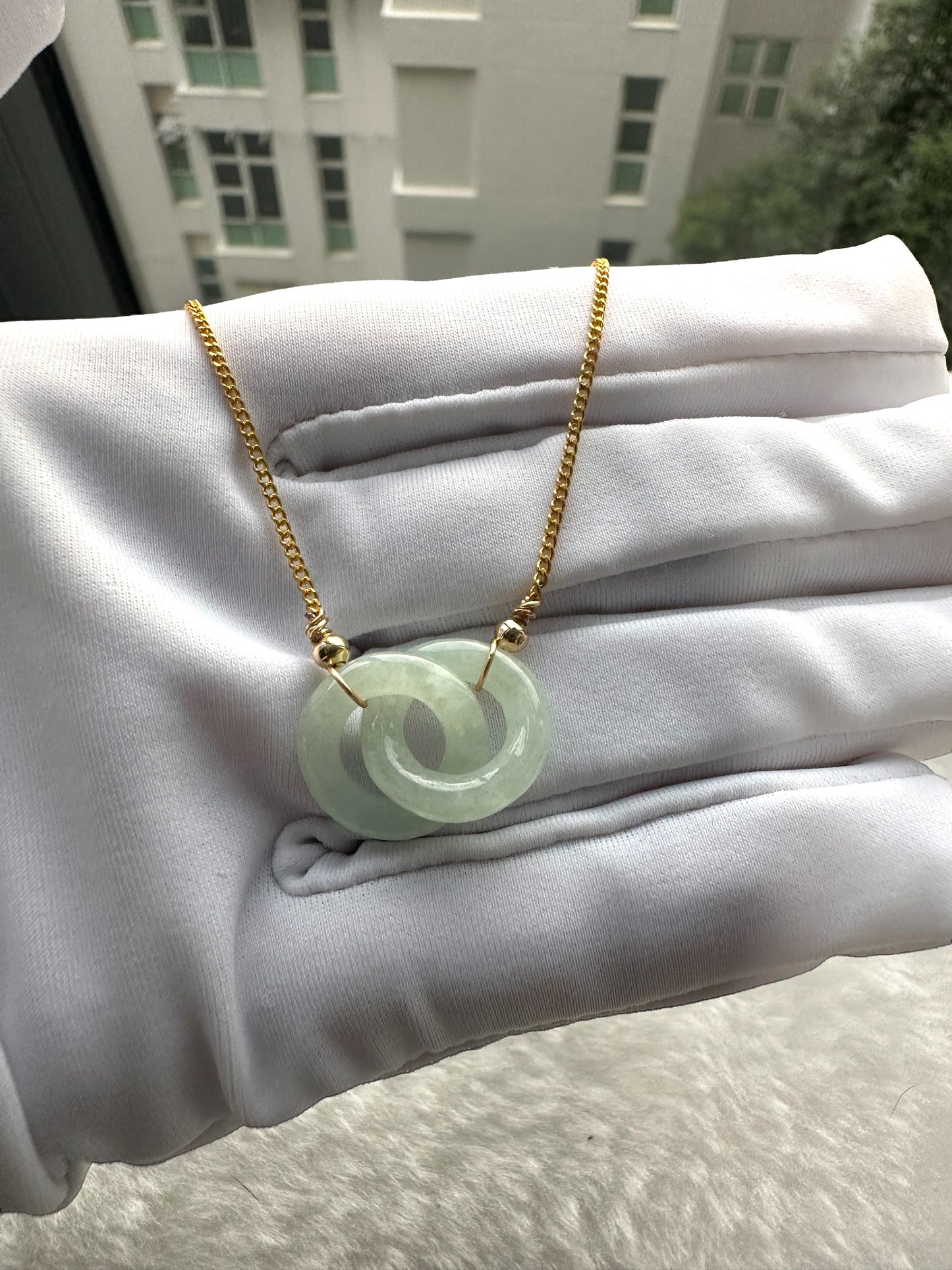 Interlocked Green Jadeite Necklace