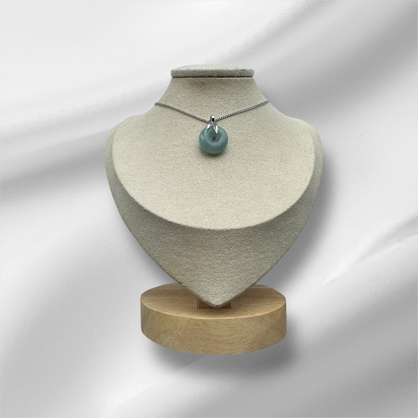 Green Jadeite Donut Pendant