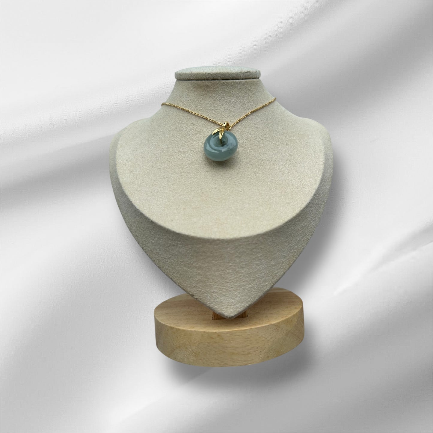 Green Jadeite Donut Pendant