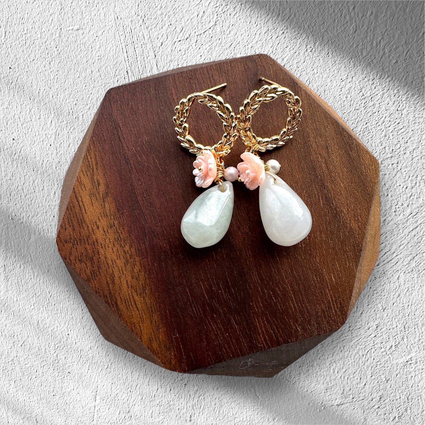 Teardrop Jadeite Earring Studs