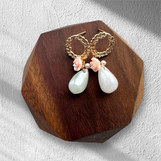 Teardrop Jadeite Earring Studs