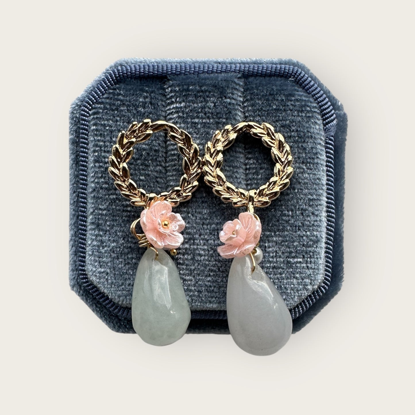 Teardrop Jadeite Earring Studs