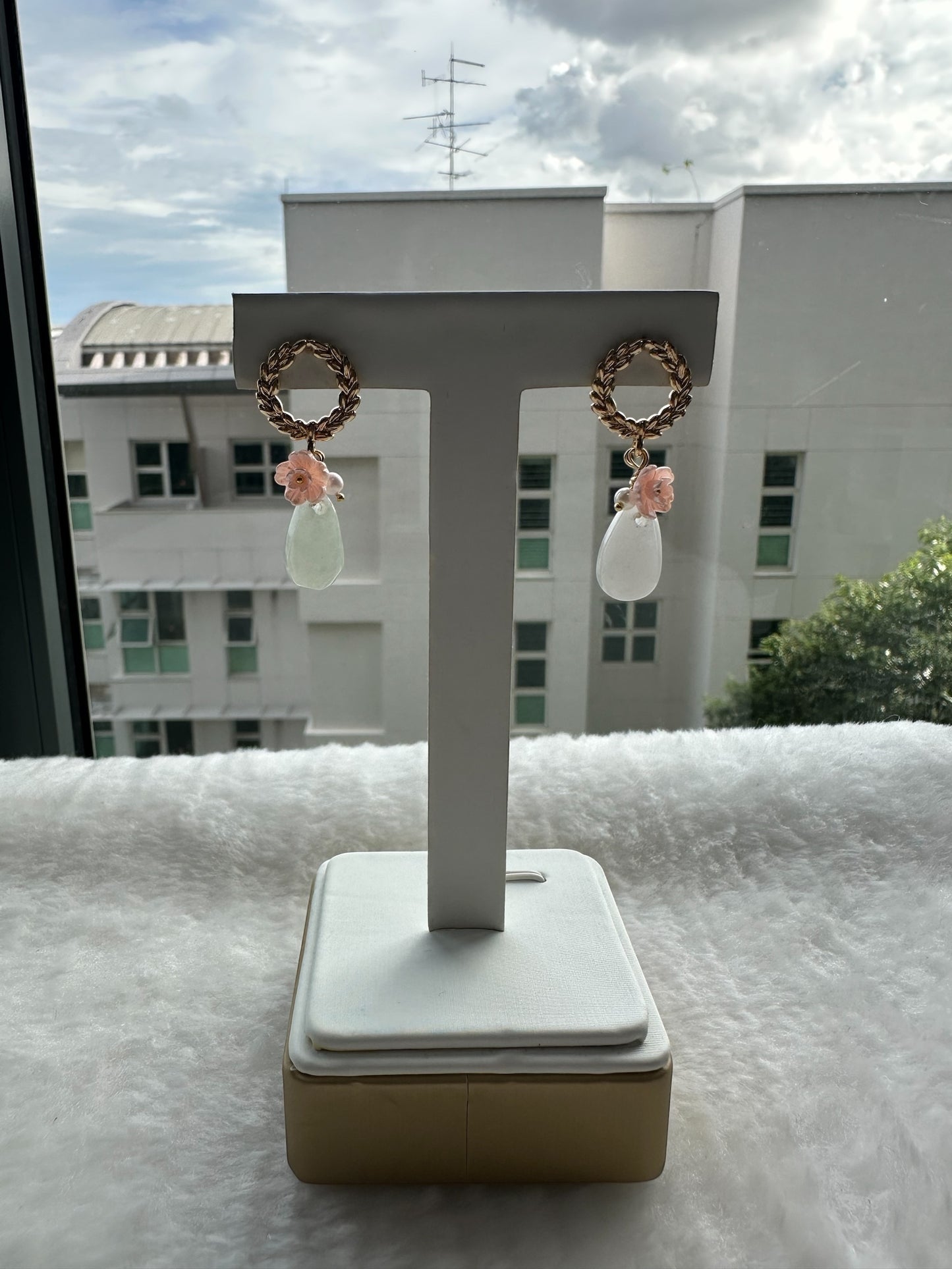 Teardrop Jadeite Earring Studs