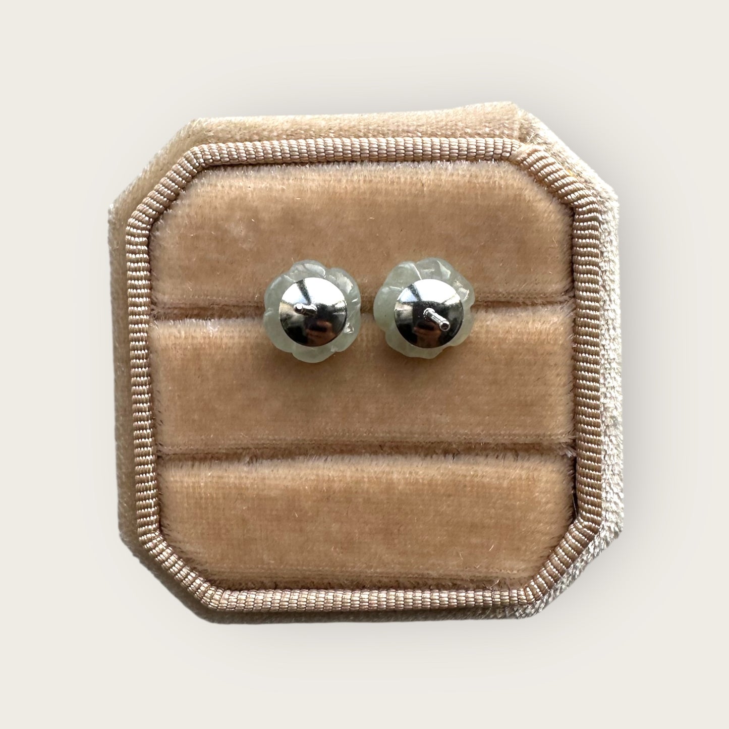 Flower Jadeite Studs