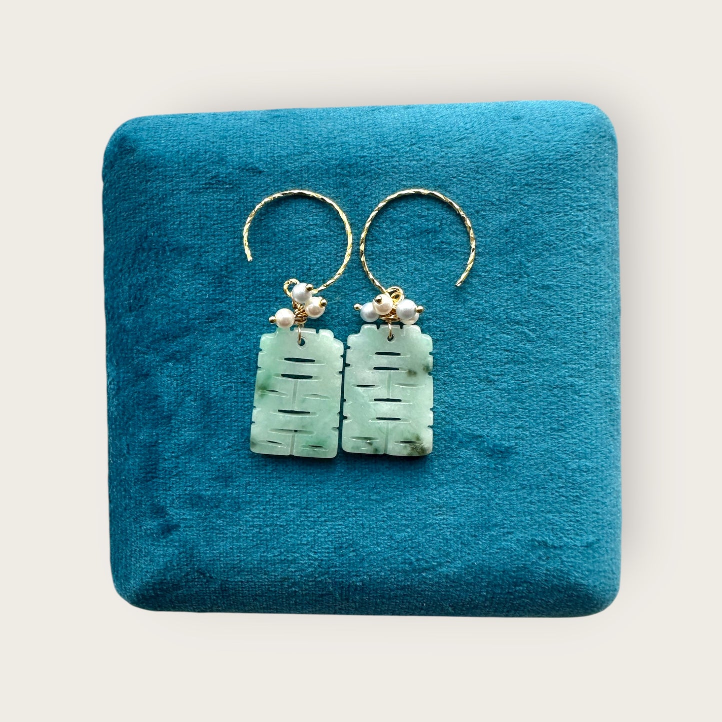 Green Xi Jadeite Earring Hooks