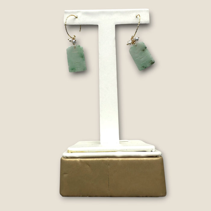 Green Xi Jadeite Earring Hooks