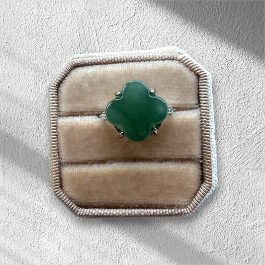 Clover Jadeite Ring