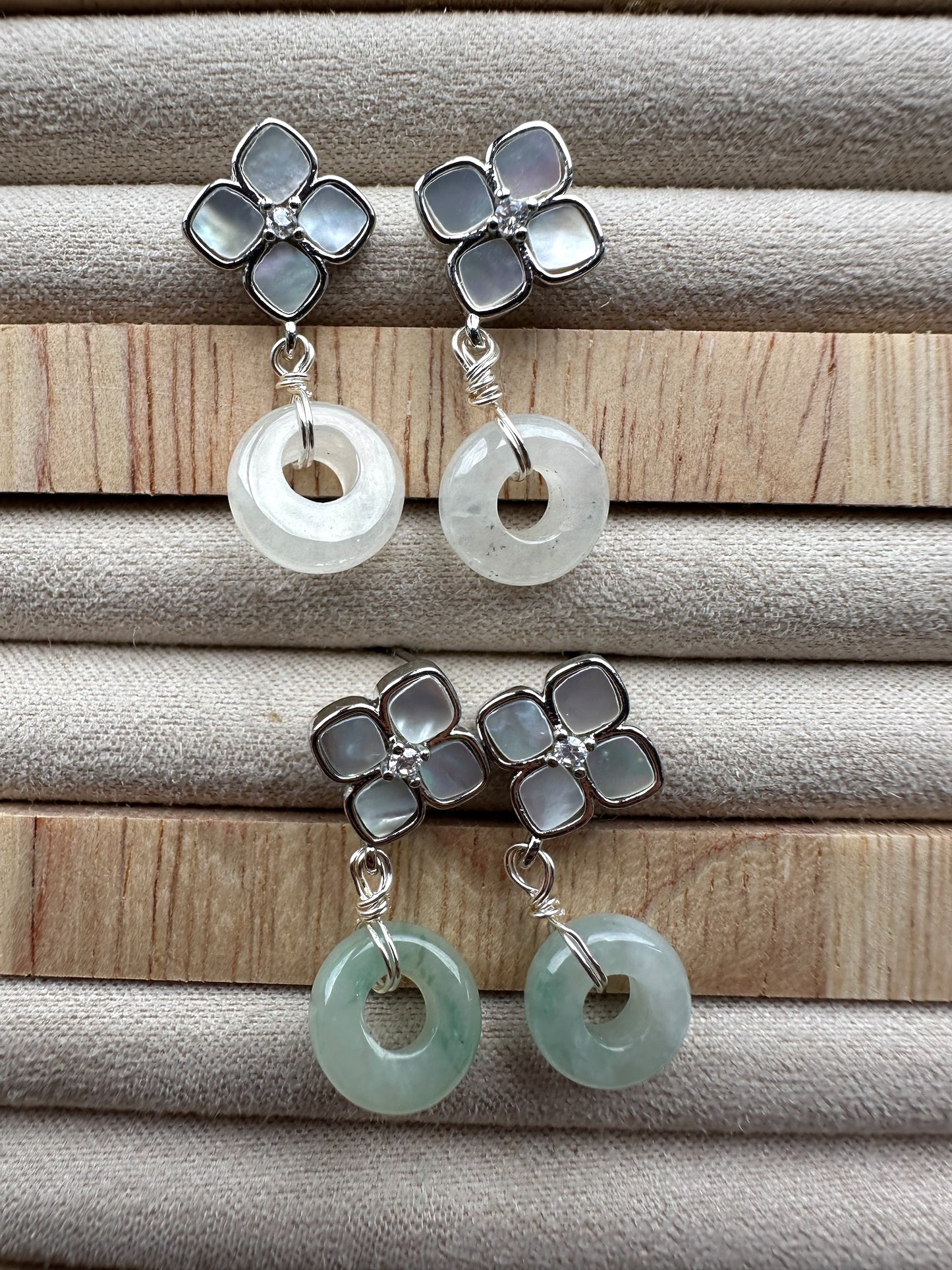 Jadeite Donuts Earring Studs