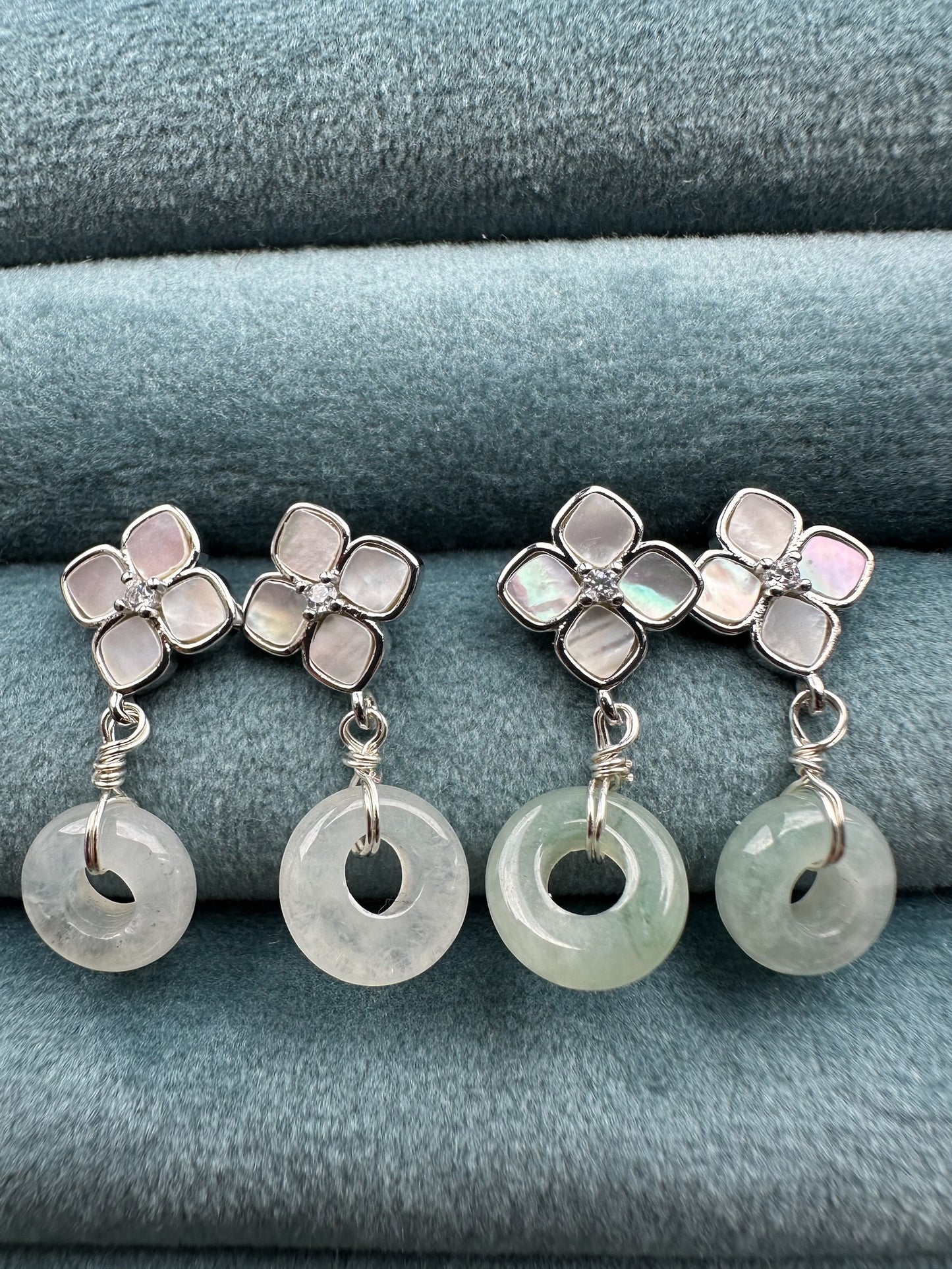 Jadeite Donuts Earring Studs