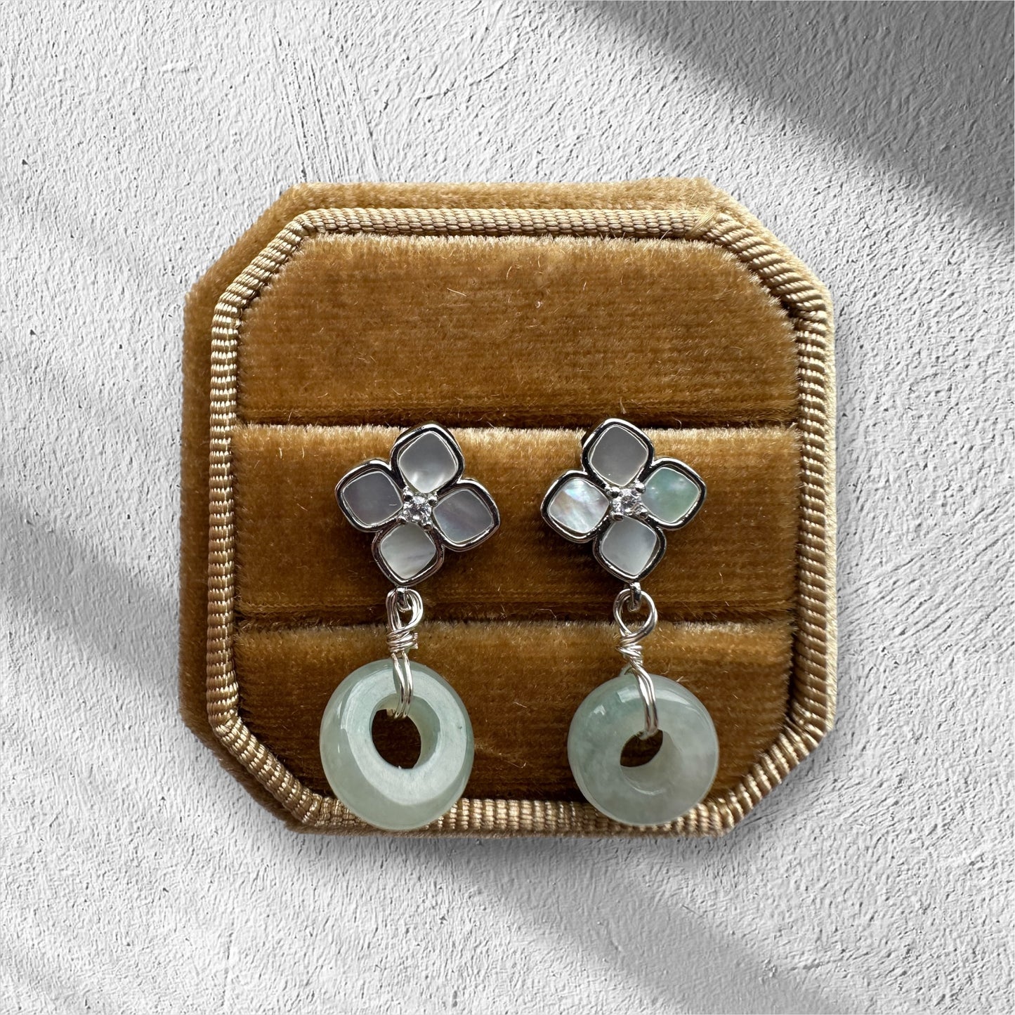 Jadeite Donuts Earring Studs