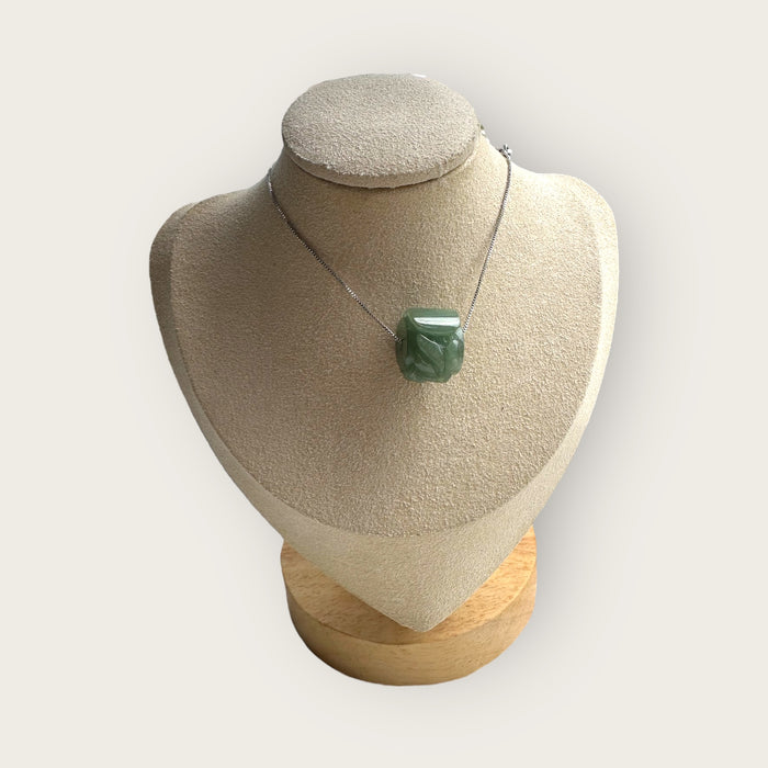 Green Rat Barrel Jadeite Necklace