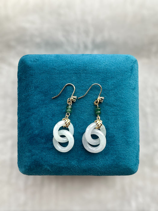 White Jadeite Interlocked Earring Hooks