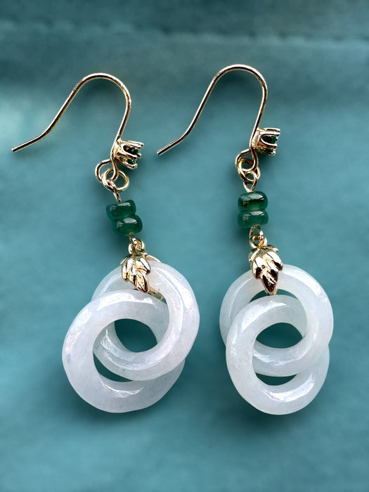 White Jadeite Interlocked Earring Hooks