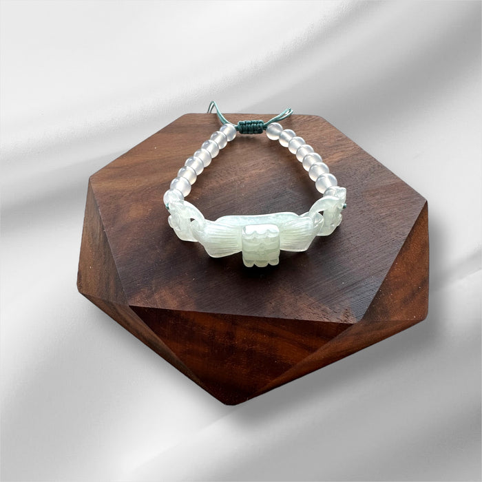 White Ribbon Jadeite Bracelet