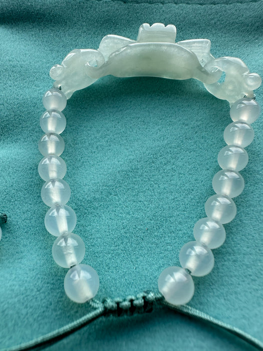 White Ribbon Jadeite Bracelet