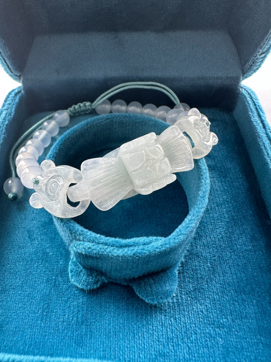 White Ribbon Jadeite Bracelet