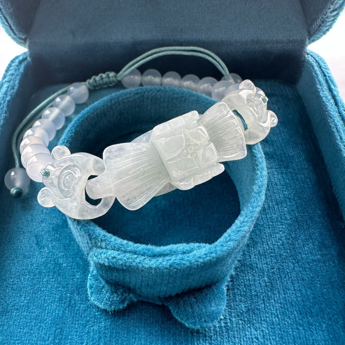 White Ribbon Jadeite Bracelet
