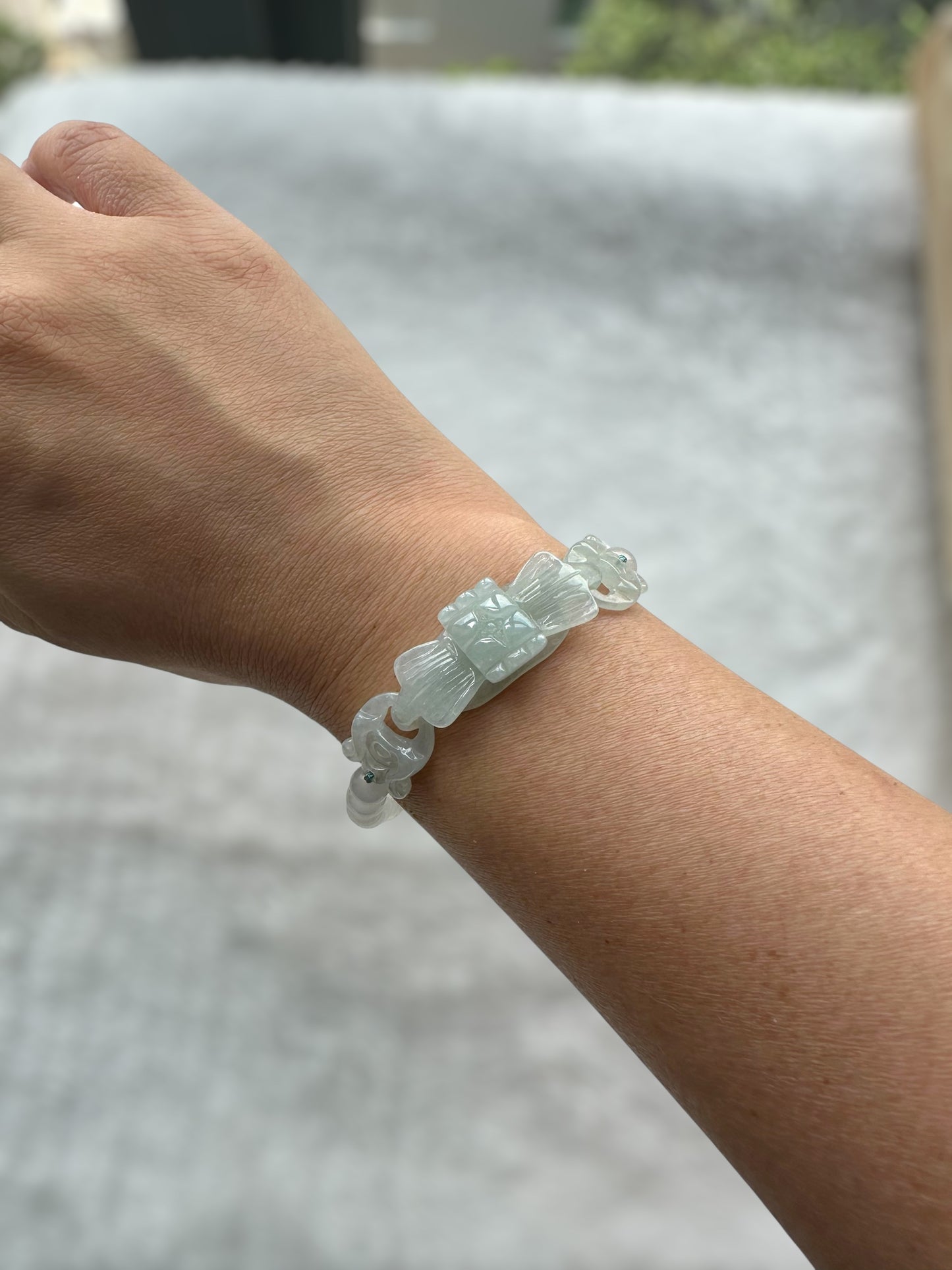 White Ribbon Jadeite Bracelet