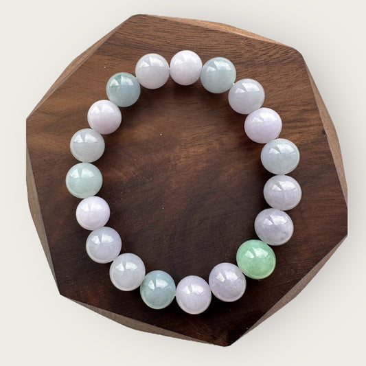Pastel Macaron Jadeite Bead Bracelet