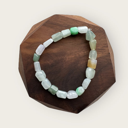 Multi Colour Barrel Jadeite Bracelet