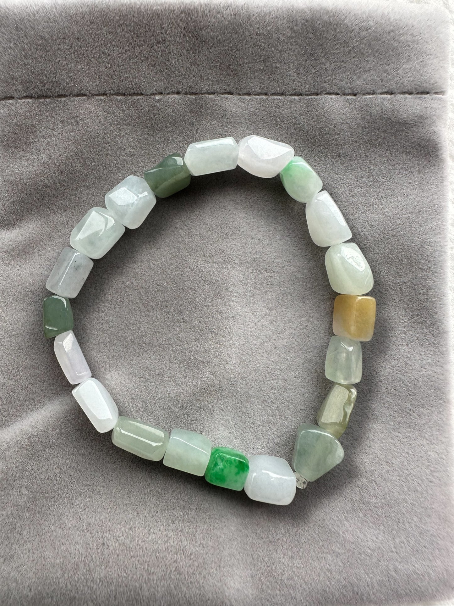 Multi Colour Barrel Jadeite Bracelet