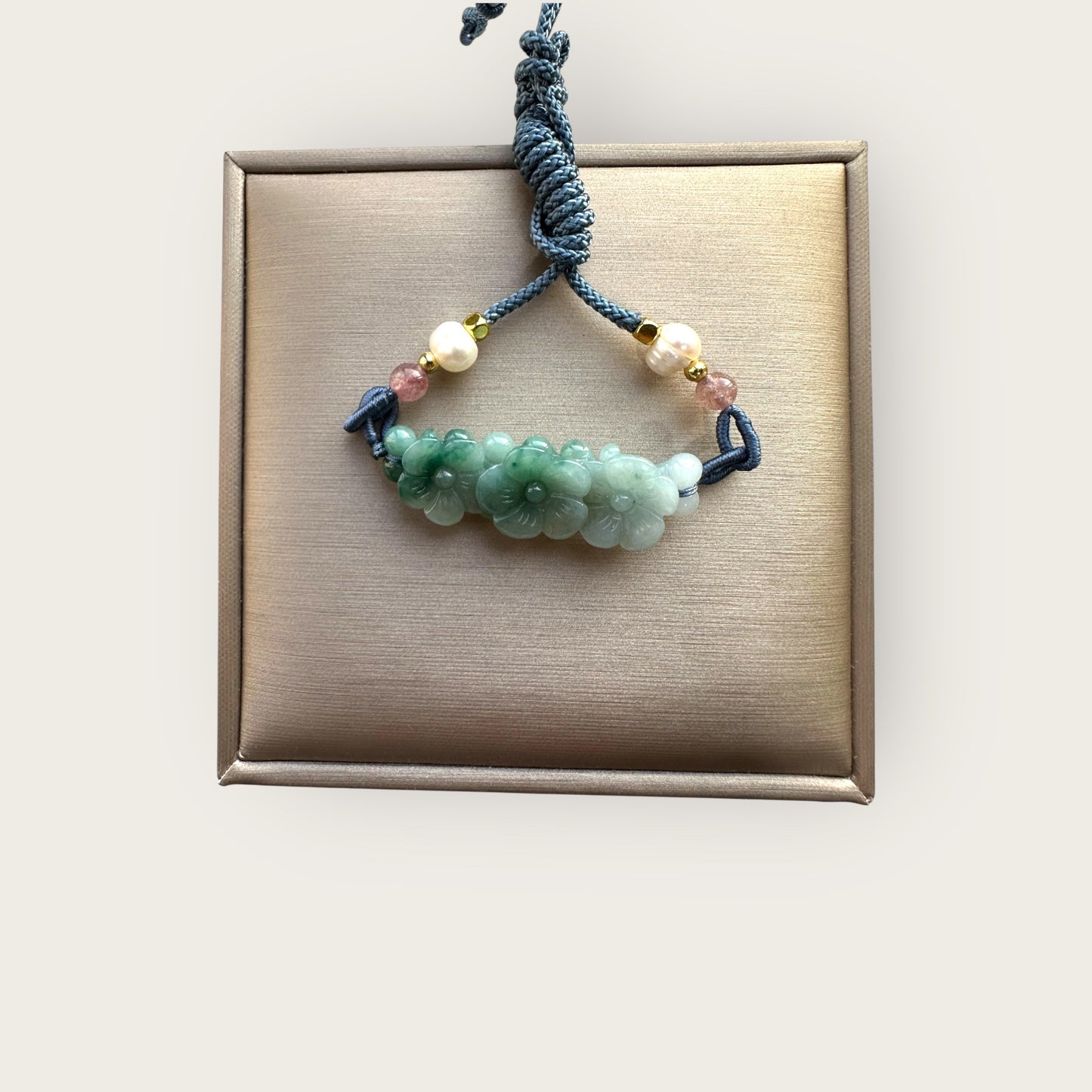 Trio Flower Jadeite Necklace