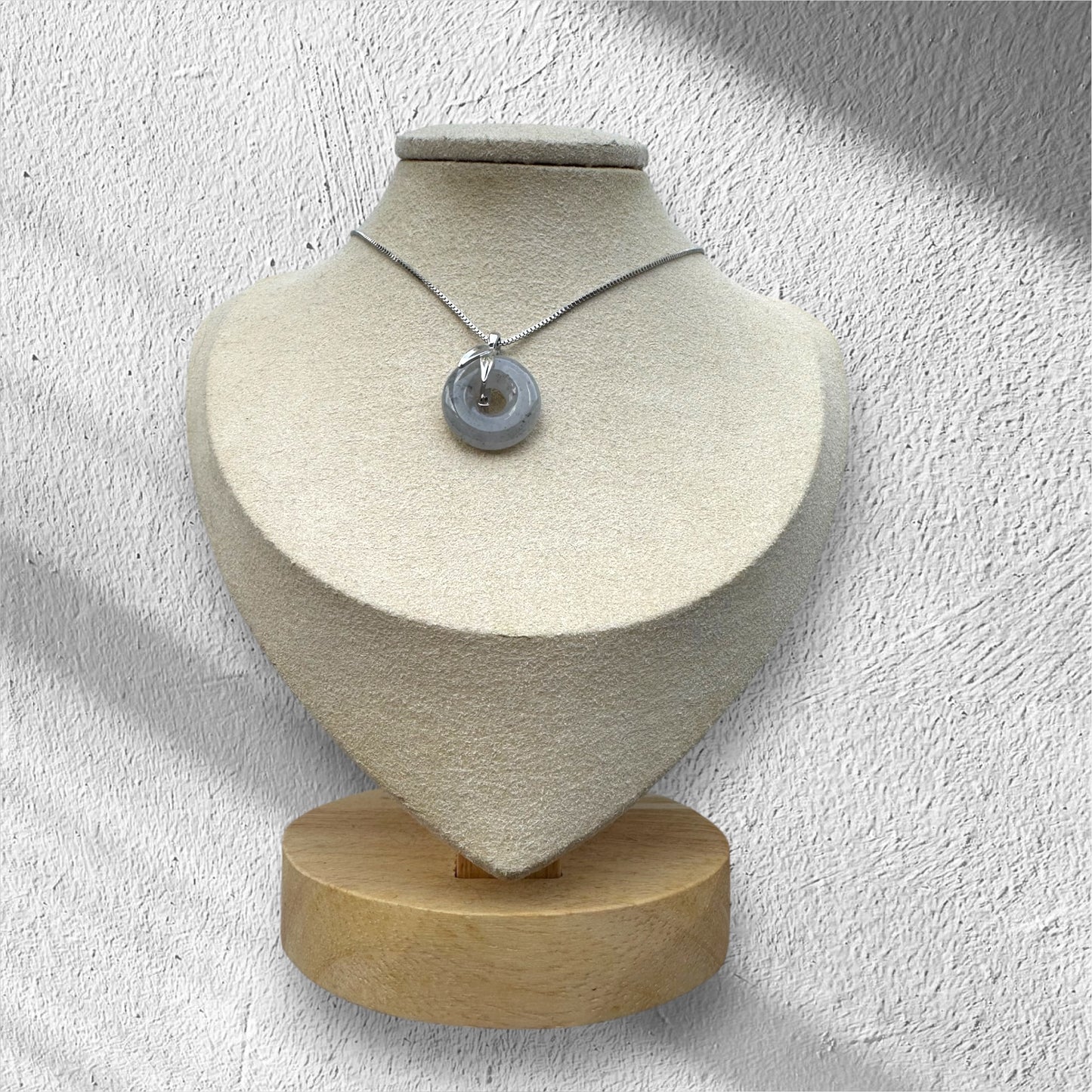 Black Jadeite Donut Pendant