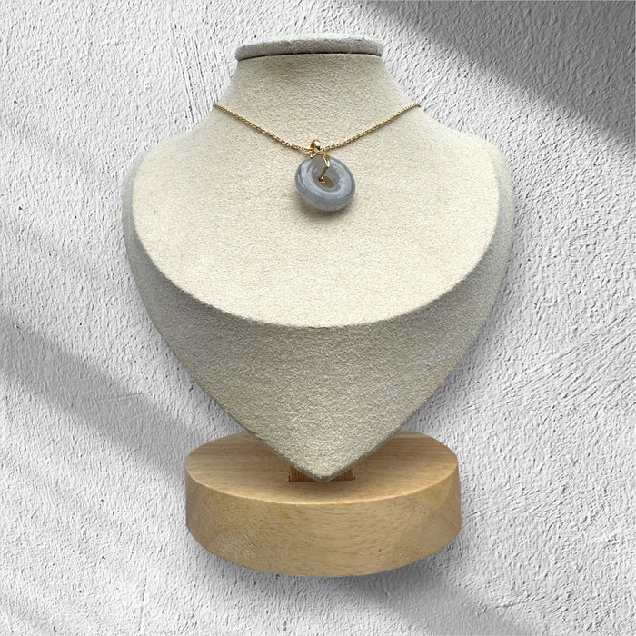 Black Jadeite Donut Pendant