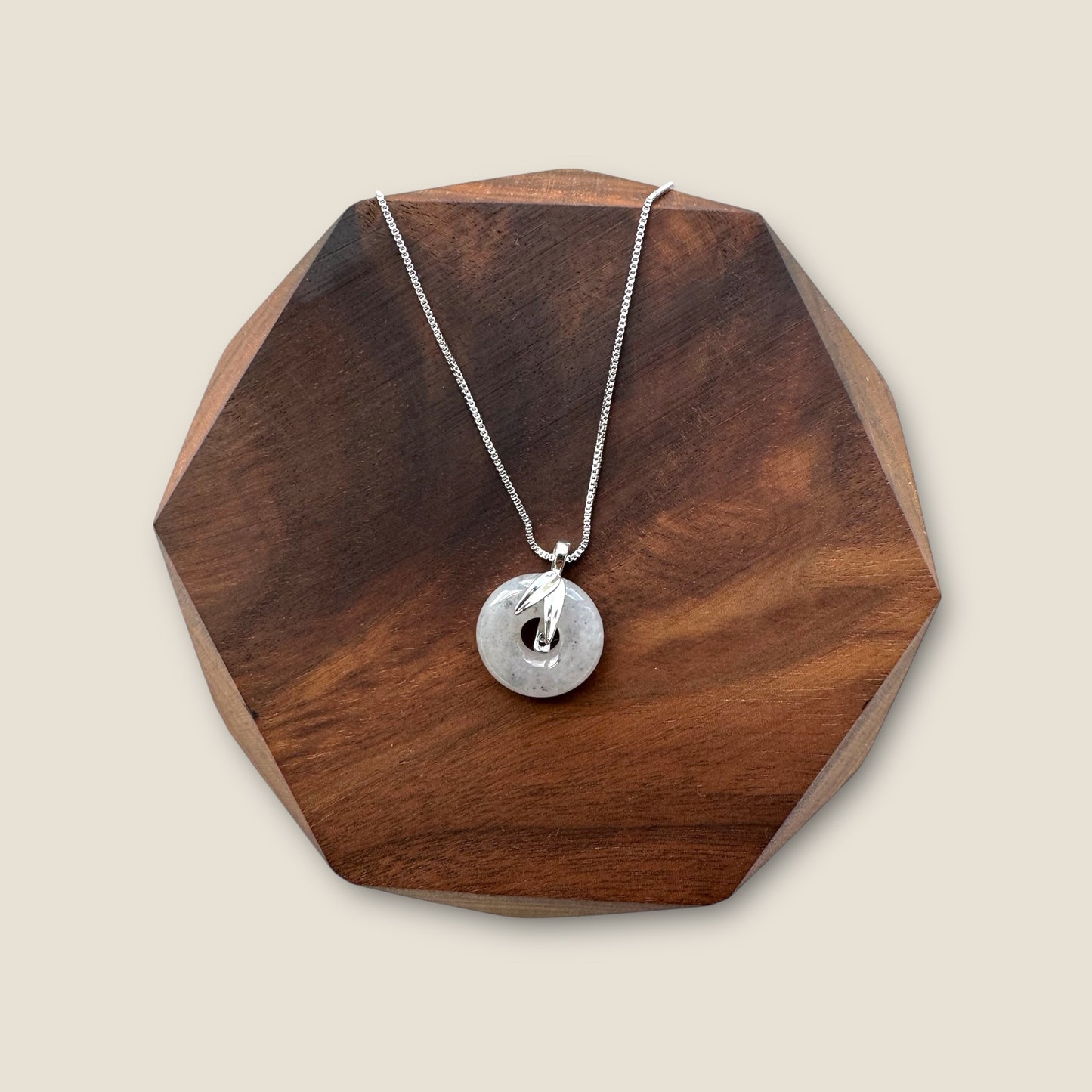 Black Jadeite Donut Pendant