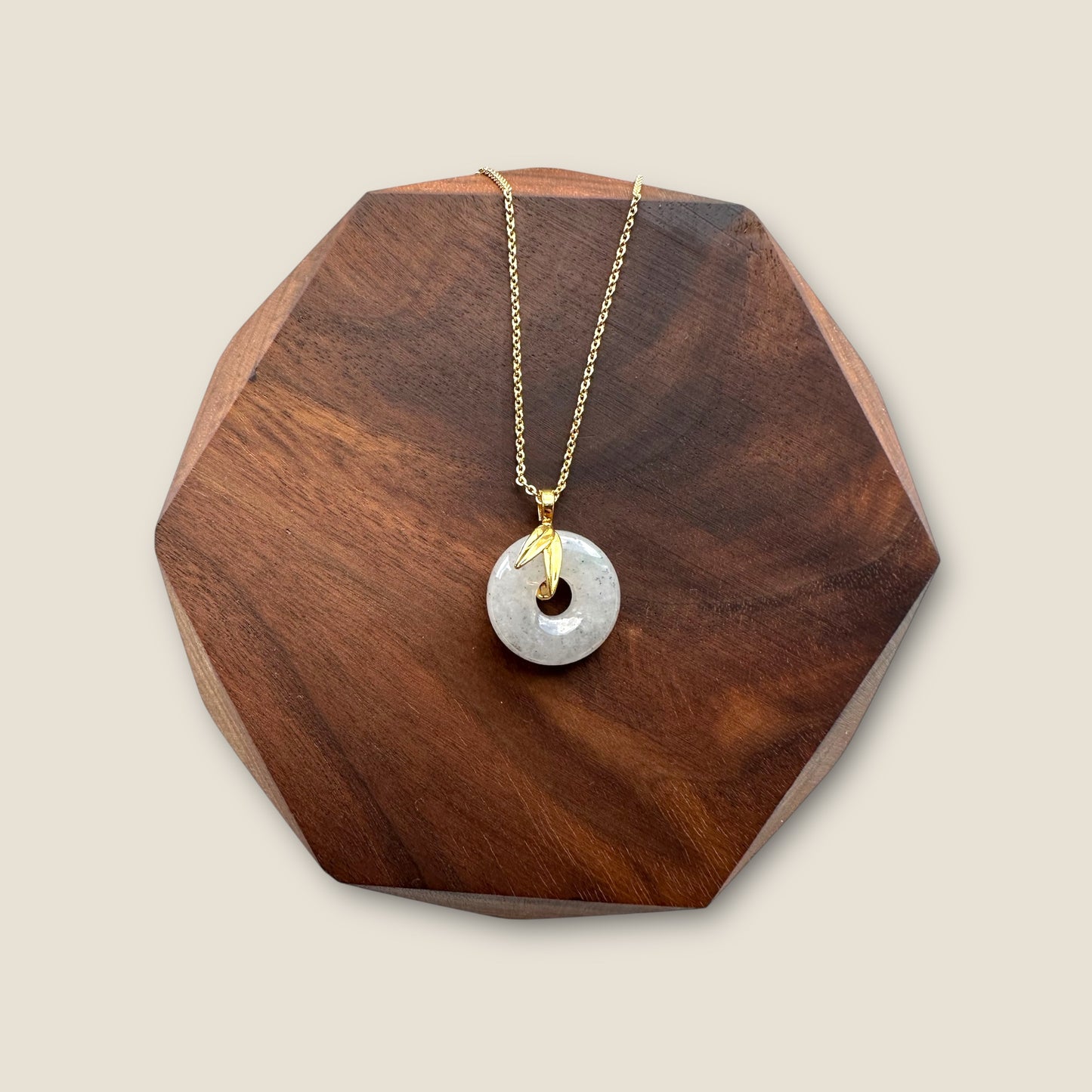 Black Jadeite Donut Pendant