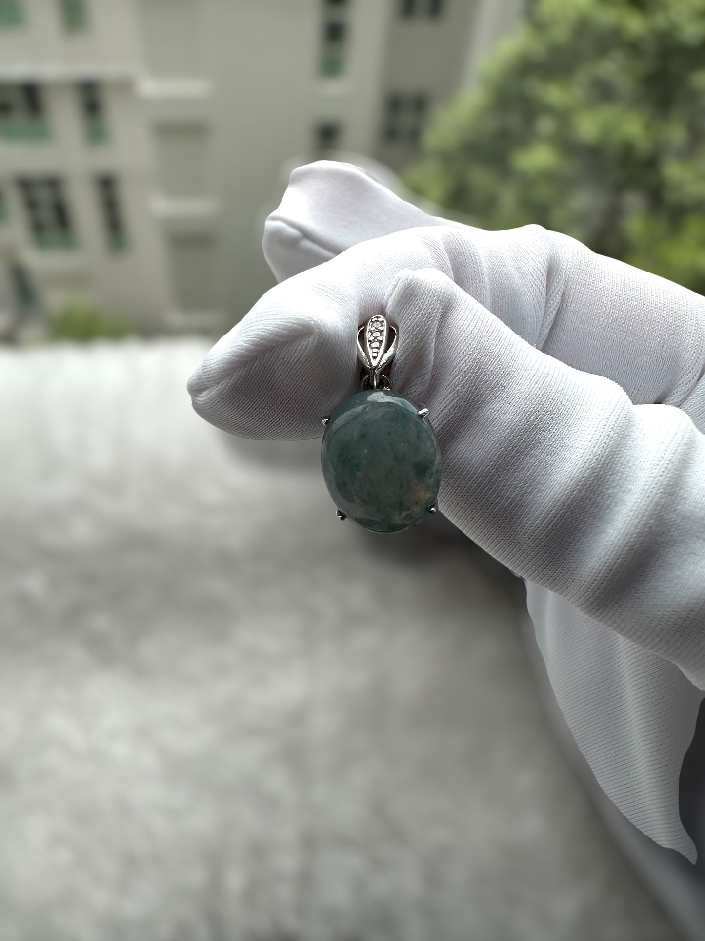 Monet Jadeite Cabochon Necklace