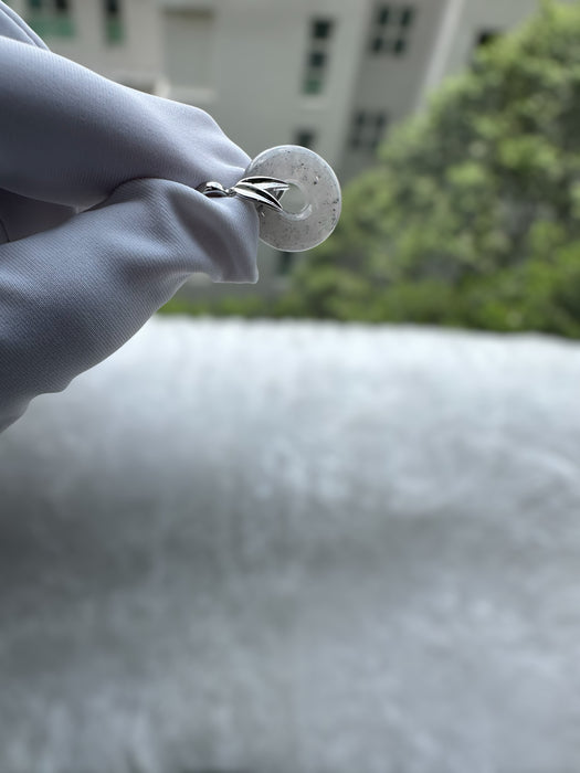 Black Jadeite Donut Pendant